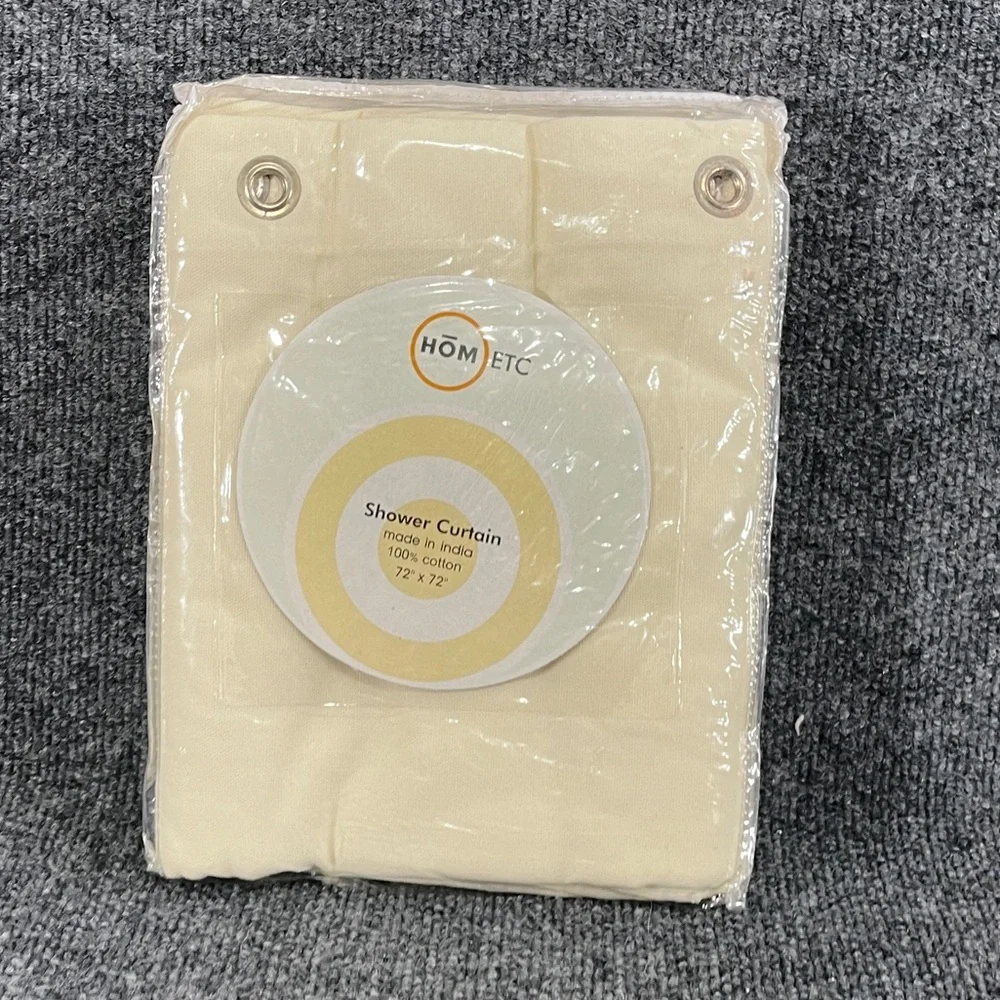 *NWT HOM ETC Beige 100% Cotton Shower Curtain - Picture 5 of 7